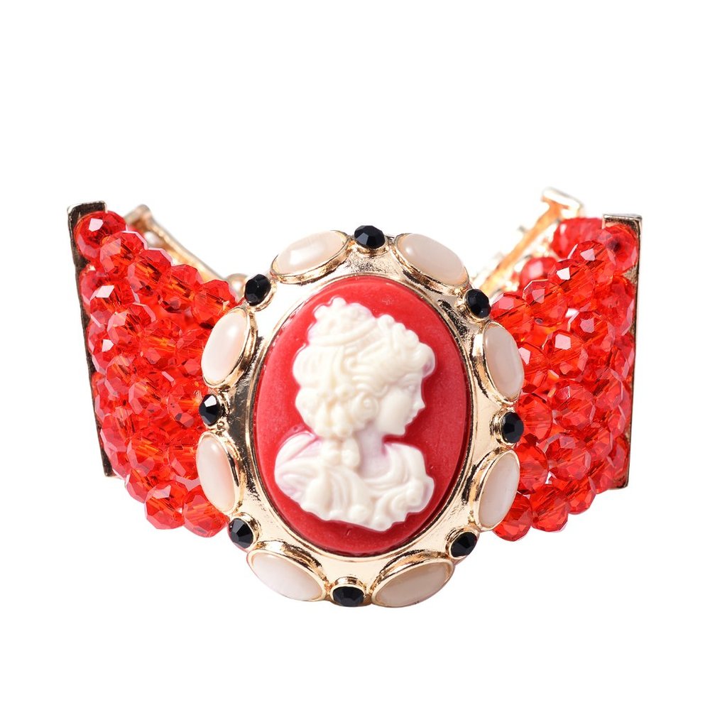 Cameo, Multi Gemstone Beaded Multi Strand Bracelet